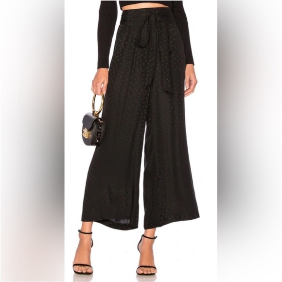 Rebecca Taylor Pants - REBECCA TAYLOR High Elastic Back Waist Wide Leg Ankle Pant Crop Pant SILK 6 NWOT